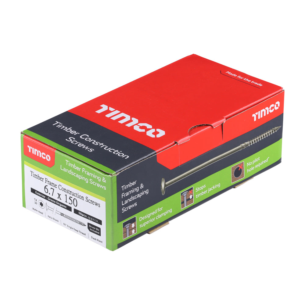 TIMCO Wafer Head Exterior Timber Screws - Green