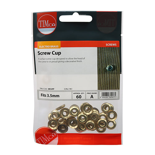 TIMCO Screw Cups - Electro Brass