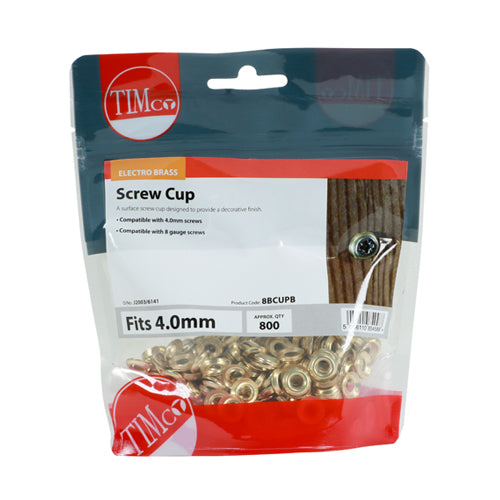 TIMCO Screw Cups - Electro Brass