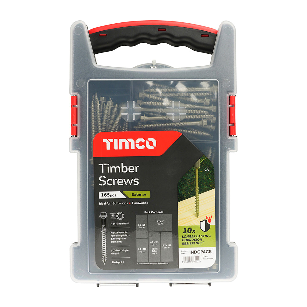 TIMCO Timber Screws - Hex - Exterior - Mixed Grab Pack - Green