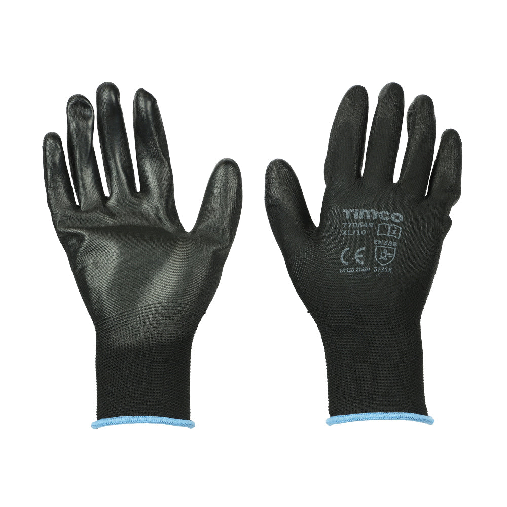 TIMCO Durable Grip PU Coated Polyester Gloves