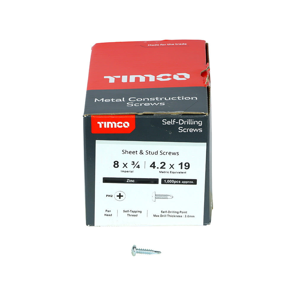 TIMCO Self-Drilling Metal Framing Pan Head Silver Screws