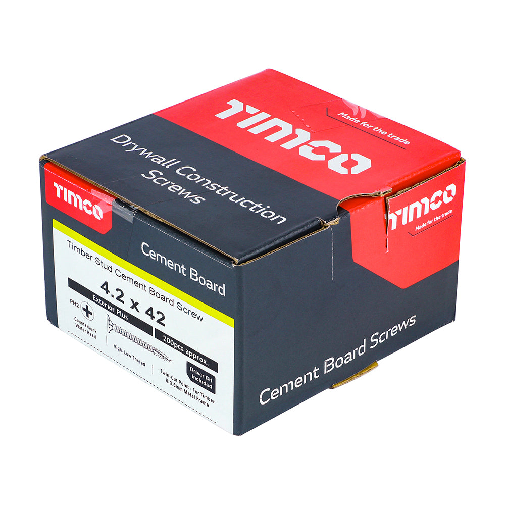 TIMCO Twin-Cut Cement Board Countersunk Exterior Screws - Silver