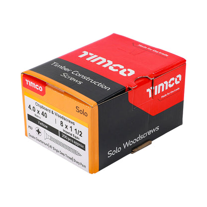 TIMCO Solo Countersunk Woodscrews - Yellow