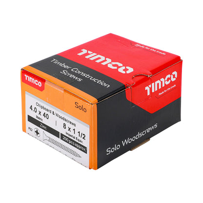 TIMCO Solo Countersunk Woodscrews - Silver