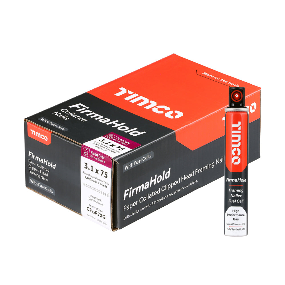 TIMCO FIRMAHOLD Clipped Head Nails - Retail Pack with Gas