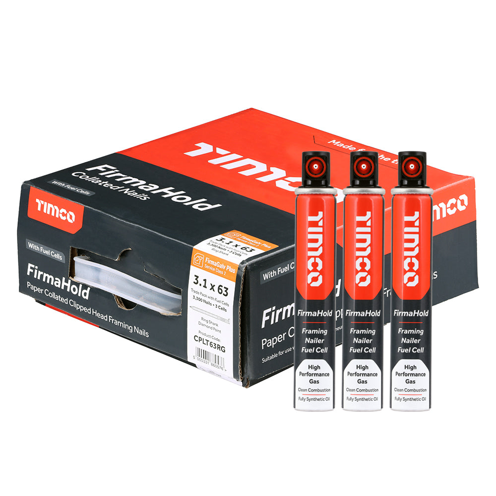 TIMCO FIRMAHOLD Clipped Head Nails - Trade Pack with Gas