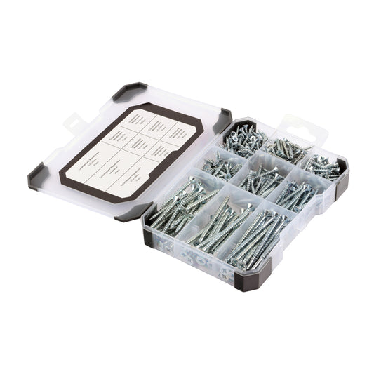 TIMCO Countersunk Woodscrews Mixed Tray - Silver - 340 pcs