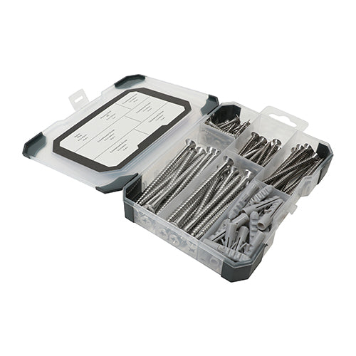 TIMCO Screws, Plug & Drill Bit A2 Stainless Steel Mixed Tray - 91 pcs