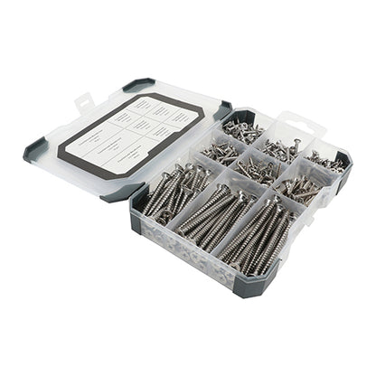 TIMCO Countersunk Woodscrews Mixed Tray - A2 Stainless Steel - 340 pcs
