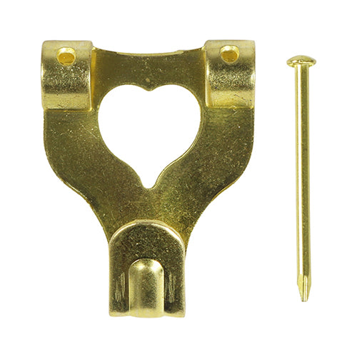 TIMCO Picture Hanging Hooks - Double - Electro Brass