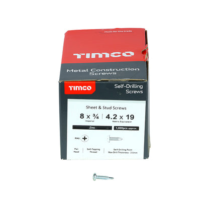 TIMCO Self-Drilling Metal Framing Pan Head Silver Screws