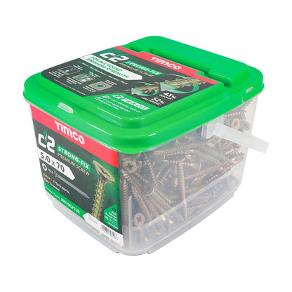 TIMCO C2 Strong-Fix Multi-Purpose Premium Countersunk Gold Woodscrews - TUB