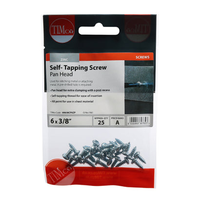 TIMCO Self-Tapping Pan Head Silver Screws - TIMpac