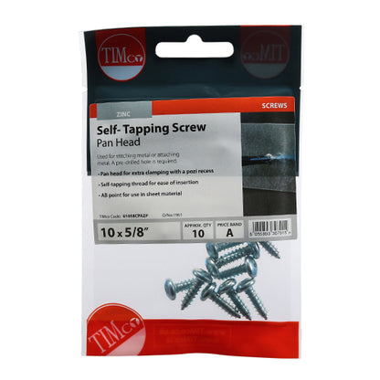 TIMCO Self-Tapping Pan Head Silver Screws - TIMpac