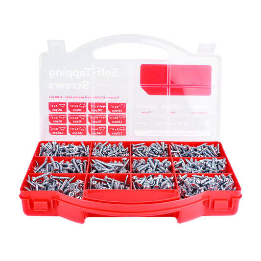 TIMCO Self-Tapping Silver Screws Mixed Tray - 1305 pcs