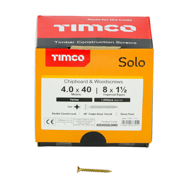 Solo Woodscrew - Yellow - Industry Pack - Image 4