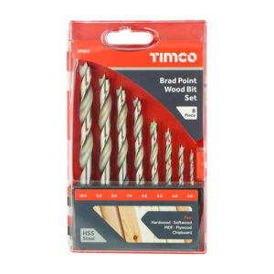 Brad Point Wood Bit Set - 8 pcs