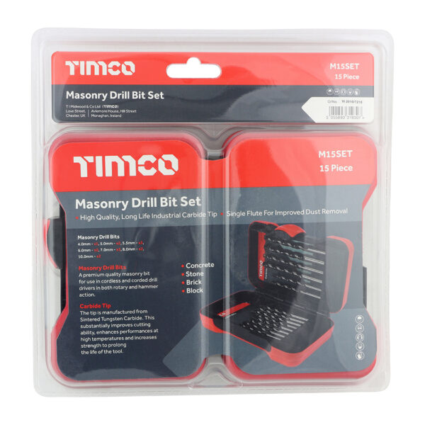 Masonry Drill Bit Set - 15 pcs - Image 2
