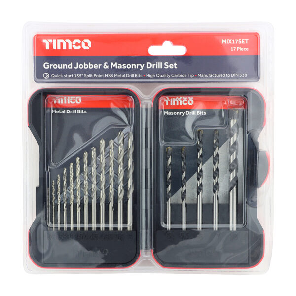 Ground Jobber & Masonry Drill Set - 17 pcs