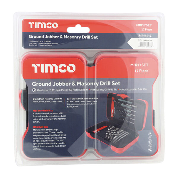Ground Jobber & Masonry Drill Set - 17 pcs - Image 2
