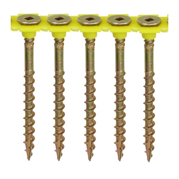 4.2x55 mm Collated Flooring Screws - SQ - Countersunk - Yellow - 1000 pcs