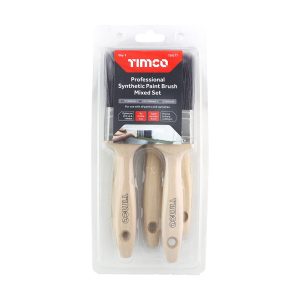 Professional Synthetic Paint Brush Mixed Set - 3 or 5 pcs