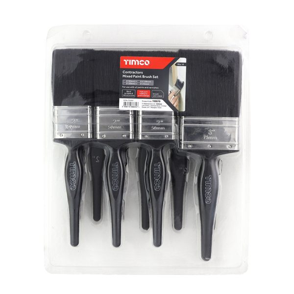 Contractors Mixed Paint Brush Set - 5 or 10 pcs