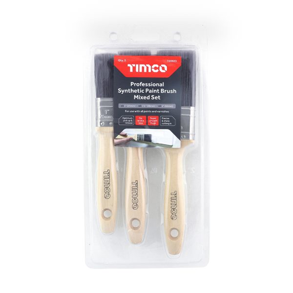 Professional Synthetic Paint Brush Mixed Set - 3 or 5 pcs - Image 3