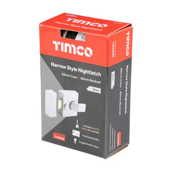 Narrow Style Nightlatch - 68 case / 40 backset - Image 2