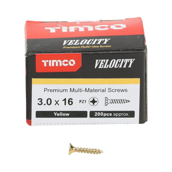 Velocity Premium Multi-Use Screws - PZ - Double Countersunk - Yellow - Image 3
