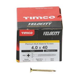 Velocity Premium Multi-Use Screws - PZ - Double Countersunk - Yellow