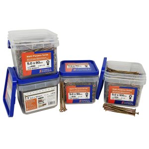 FORGEFIX Multi-Purpose Wood Screws - Yellow - TUB
