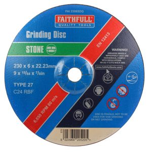 Depressed Centre Stone Grinding Disc - 230 x 6 x 22.23mm